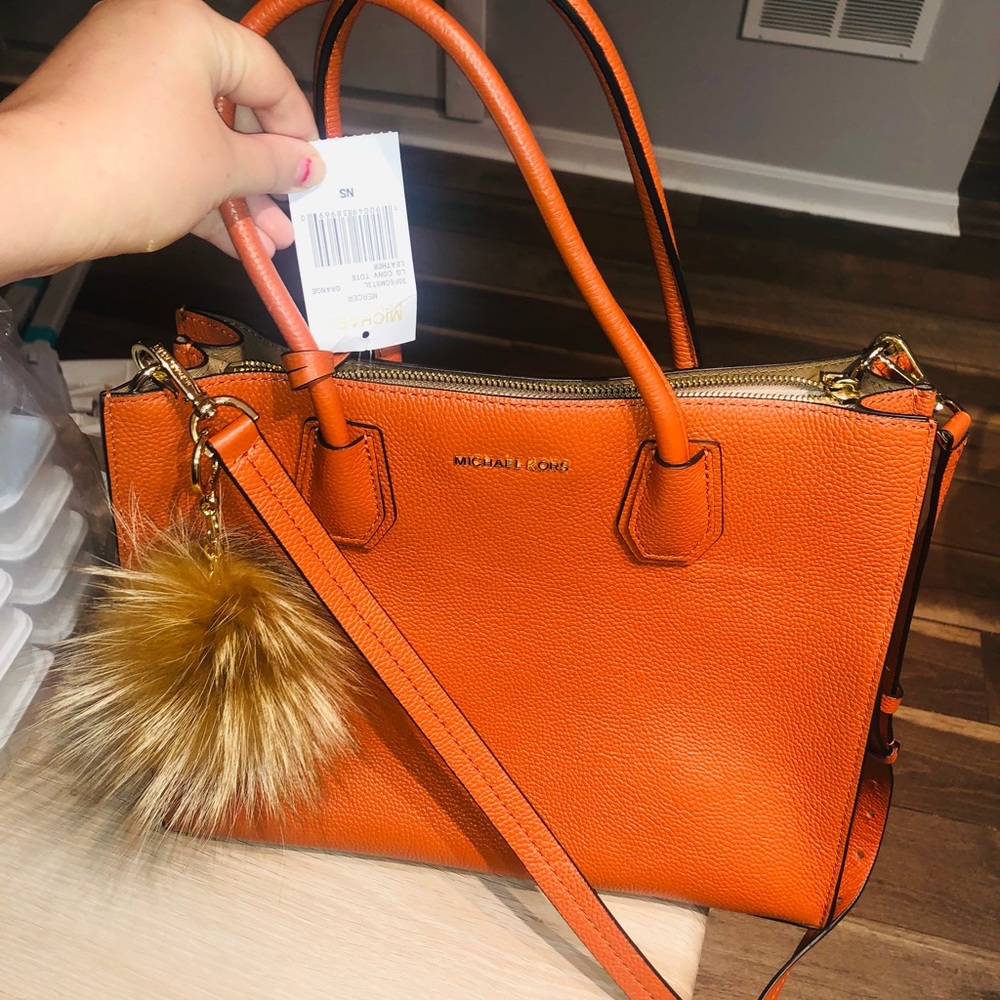 Michael Kors-burnt Orange- hand and should strap- new!
